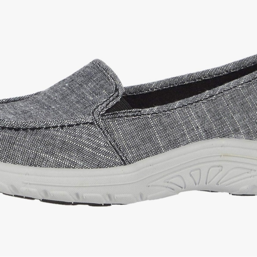 Skechers White And Black Comfort Loafers